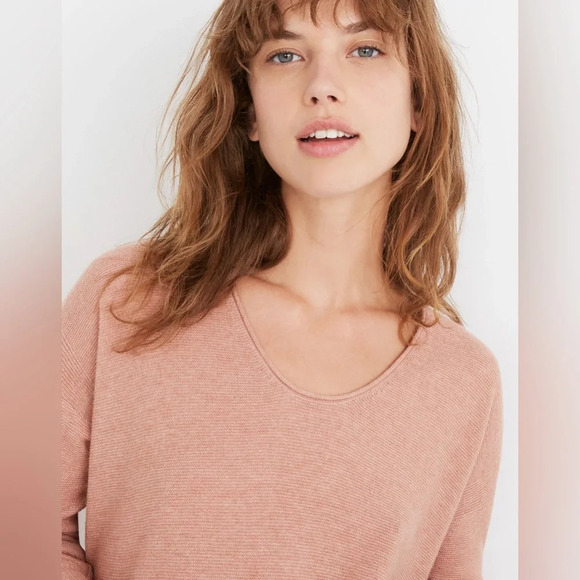 Madewell Kimball Pullover Sweater Pink Merino Wool Alpaca Blend - Picture 3 of 10